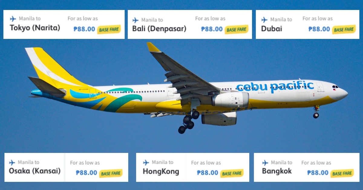Cebu Pacific drops P88 flights to Tokyo, Bali, Dubai, and more until